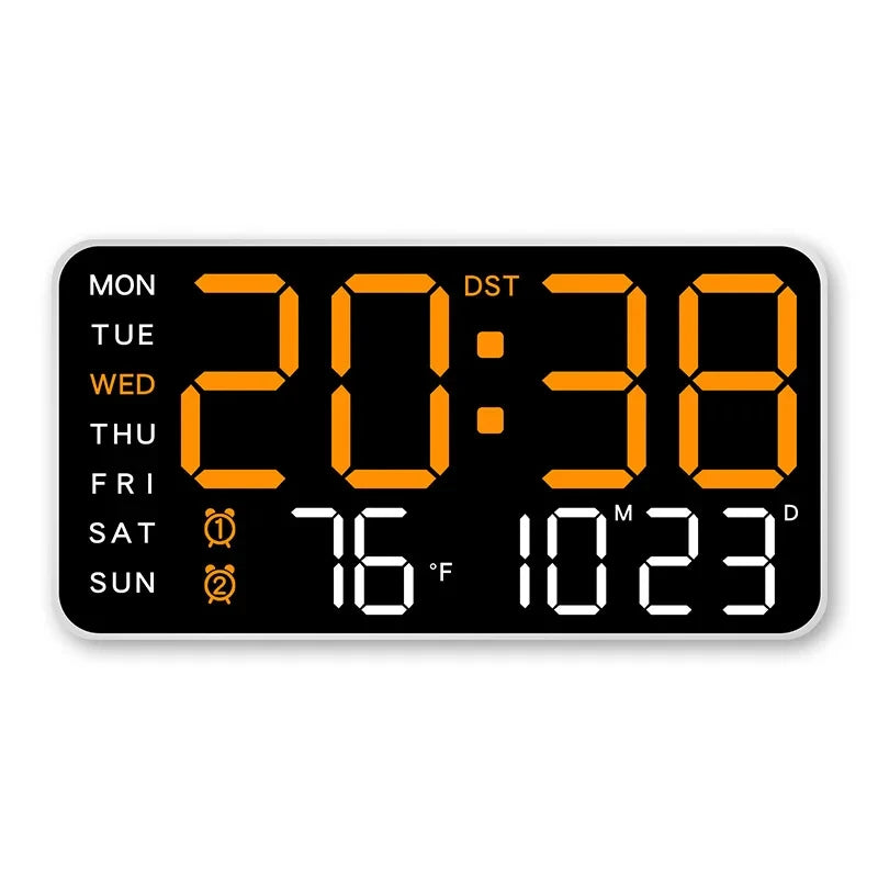 Giant Intelligent Digital Wall Clock|One screen to control time-temperature-date, home technology pulls full!